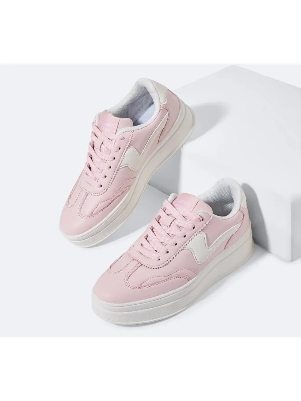 🆕Women's Pink Platform Fashion Sneakers Thick Sole Casual Walking Shoes